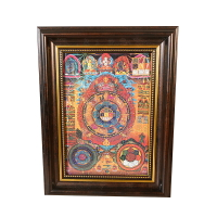 文殊九宮八卦相框畫桌面擺件唐卡畫藏傳佛教用品藏式桌面擺件小號