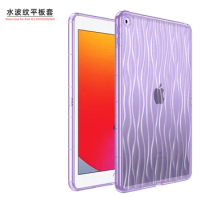 For Apple iPad 10.2 2019 2020 2021 Case 10.2inch Tablet Cover Soft TPU Transparent Wave Pattern Protective Shell for iPad 10.2