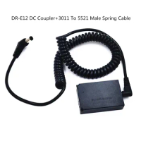 LP-E12 LPE12 Dummy Battery DRE12 DR-E12 DC Coupler with 3011 To 5521 Male Spring Cable for Canon EOS M M2 50 M10 M100