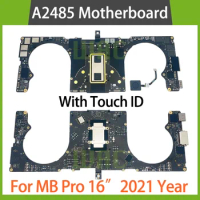 Original A2485 Motherboard for MacBook Pro 16" A2485 Logic Board M1 Pro M1 Max 512GB 1TB 2TB With Touch ID 820-02100-A 2021 Year