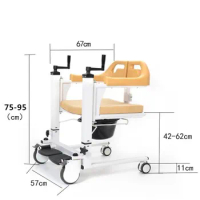 Transfer lift portable patient lifter hoist commode chair for elderly