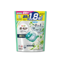 【日本P&amp;G】新4D炭酸機能4合1強洗淨2倍消臭柔軟香氛洗衣凝膠囊球-淺綠色植萃花香22顆/袋(平輸品)