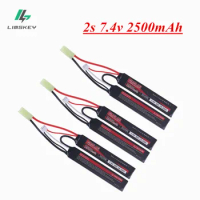 2s Water Gun Battery Upgrade 7.4v 2500mAh Split Connection Lipo Battery for Mini Airsoft BB Air Pistol Electric Toys Guns Parts