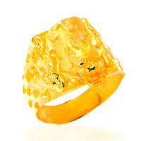 【福西珠寶】買一送一黃金戒指 立體貔貅方戒(金重4.01錢+-0.03錢)