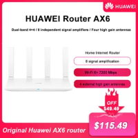 Original Huawei AX6 WIFI6 Router 7200Mbps 4k QAM Router 2.4G 5G Efficient Transmission 8 Signal Amplifier Huawei Smart Life App
