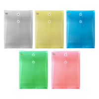 HFPWP 立體直式壓花透明文件袋+名片袋 防水無毒塑膠 台灣製 單色10入 /包 GF118-N-10