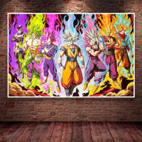 Dragon Ball Cartoon Anime Canvas Painting Super Saiya Goku Vegeta Frieza Poster Print Mural Picture Wall Art Home Decor Boy Gift