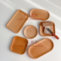 日式木質餐盤橢圓托盤櫸木小清新木碟木質家用點心蛋糕碟子【不二雜貨】