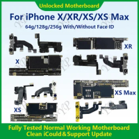 Fully Tested 100%Working Mainboard For iPhone X/XR/XS/XS Max With Face ID 64g/256g Cleaned iCloud And Unlocked Phone Motherboard