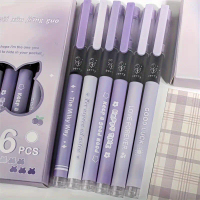 6 Medium Point Ballpoint Pens, 0.5 mm, Quick-Drying, Plastic, High Quality, Simple and Subdued, in a