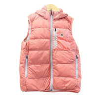 【Wildland 荒野】童 700FP雙面穿暖暖羽絨背心/連帽可拆.兩面配色(K2173-201 雲朵粉)