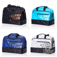 【Lynx Golf】男女Lynx山貓印花造型硬底式旅行外袋/雙層運動衣物袋 (四色)
