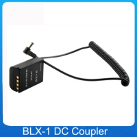 New BLX-1 BLX1 DC Coupler to Coiled Cable DC 5.5*2.5 Male for Olympus OM-1 OM1 Mirrorless Camera
