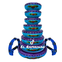 Set Rebana Qasidah Lasqi Ukir Susun 8+2 Tamborin+Tas Super Quality