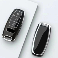 Sarung kunci kereta remi TPU lembut untuk Audi A3, A4 (B9), A6, A7, 4K, A8, e‑tron, Q5, Q8, C8, D5 d