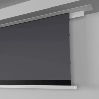 135-150 ” ALR T-Prism Motorized Tab-Tensioned Ceiling Recessed Hidden Projection Screen For Ultra Short Throw Projector screen