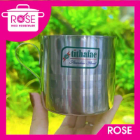 Ly inox ca inox uống nước TITHAFAC Cao Cấp 7cm - Cốc inox TITHAFAC BA SỌC