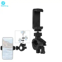 BGNing Mobile Phone Holder Bicycle Clip Adjustable Flash Selfie Stick Tripod Mount Clamp for Insta360 One for OSMO Action Camera