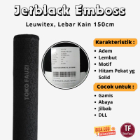 Jetblack Emboss 3m / Kain Emboss Jetblack Hitam Pekat Leuwitex Original