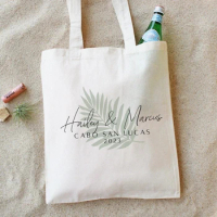 Palm Leaf Tote - Wedding Welcome Bag - Mexico Wedding Tote - Tropical Wedding Favors - Personalized Wedding Favors - Mexico Wedd