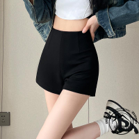 黑色超短熱褲女夏季外穿高腰緊身a字顯瘦西裝辣妹打底熱褲大碼【木屋雜貨】