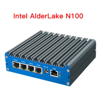 G48S Fanless MINI PC Alder Lake N100 Soft Router DDR5 8GB 256GB NVMe SSD 4*2.5G LAN i226 Mini PC pfSense Firewall Appliance ESXI