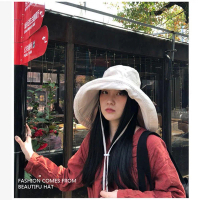 Topi Nelayan Brim Besar, Baldu Kulit Pic, Warna Matahari Wanita, Topi Pepejal, 56-58cm, O3G3