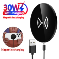 30W Magnetic Wireless Charger Macsafe Fast Charging Stand for iPhone 15 14 13 12 Pro Max 11 Airpods Phone Chargers Dock Station