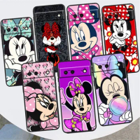 Disney Minnie Mouse Cute Shockproof Cover for Google Pixel 7 6a 6 Pro 5 4 4A XL 5G Black Phone Case Shell Soft Fundas Capa