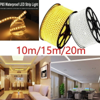 10m15m20m LED燈條套件110V柔性防水LED燈帶每米60LED雙排燈