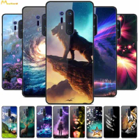 Tempered Glass Cover For Oneplus 8 Pro Case Luxury Lion Hard Back Covers For Oneplus 8T 6T Phone Cases One Plus 6T Fundas Cute