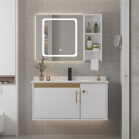 Stainless Steel Bathroom Cabinet With Mirror Sink ""Toilet Storage Cabinet With Mirror Bathroom Sink Stone Plate Table Safety Radiation-Free Small Apartment Wall-Mounted Mirror HD Unchanged wangdian 2
