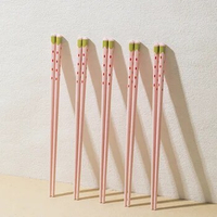 5 Pair Reusable Chopsticks Non-Slip Beginners Chopsticks for Chinese Style Japanese Food Cooking Chopsticks