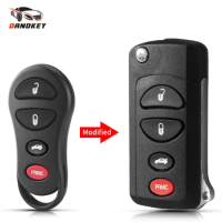 Dandkey Modified 4 Buttons Remote Car Key Shell Fob Flip Key For Jeep Liberty Dodge Neon Intrepid Chrysler Sebring 300M Concorde
