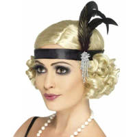Ladies Flapper Feather Headband Charleston Headdress Gatsby 1920s Fancy Dress