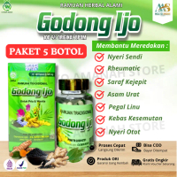Jamu Asam Urat Pegal Linu Kapsul Godong Ijo BPOM - PAKET 5 BOTOL suplemensarafkejepit dari