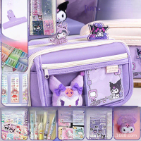 Nine-layer Kurumi stationery box – Large capacity, female-friendly pen bag with stylish flip-top can