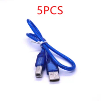 5x 50cm Short USB High Speed 2.0 A To B Male Cable for Canon Brother Samsung Printer Cord 1.5FT BLUE