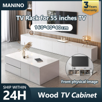 Manino White TV Cabinet Wood TV Cabinet for Living Room 160cm TV Rack Minimalist Modern TV Cabinet Furniture Wood TV Stand Table Long Cabinet for Living Room TV rack for 55 inches TV