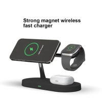 Wireless Chargers Stand Dock for iPhone15 14 13 12 XSMAX Magnetic Charger for Apple iWatch Airpods QI 15W Fast Charging Station