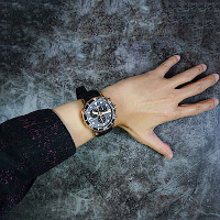 TISSOT 天梭 官方授權 Seastar 1000 海洋之星300米計時手錶 新春送禮-黑x玫塊金框 T1204173705100