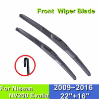 Wiper Blade For Nissan NV200 Evalia 22"+16" Front Window Car Windshield Windscreen 2009~2016 Accessories