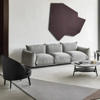 Modern Fabric Sofa Custom Color Villa Living Room Sofa Set Big House Minimalist Simple Home Comfortable 3-Seat Couch Furniture