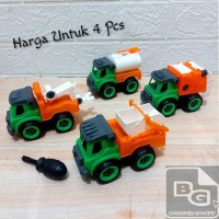 Mainan DIY Set Truk Kebersihan - Miniatur Mobil Mobilan Sampah Anak Plastik Toy exa excavator mainan