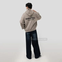 ESSENTIALS FLEECE HEATHER GREY HOODIE XS
