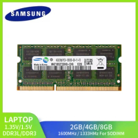 1/2PCS SAMSUNG Ram Laptop DDR3L DDR3 8GB 4GB 2GB 1333Mhz 1600Mhz SO-DIMM PC3-10600 12800 Notebook 1.3V/1.5V PC3 RAM Memoria