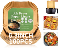 Air Fryer  Paper Liner Rectangular for Ninja 2-Basket Air Fryer Natural Non-stick Parchment Paper Li