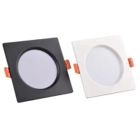 Square Dimmable LED Downlights 7W 9W 12W 15W 20W SMD5730 Chip Embedded Ultra-thin Ceiling Lamp Spot Lights AC90-260V CRI 98