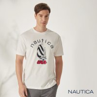 NAUTICA x Eddie Win 聯名款 男裝帆船圖騰短袖T恤-白