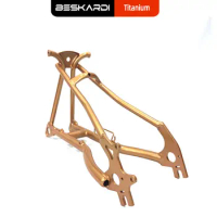 Titanium Rear Triangle Folding Bike 16 20 Inch Rim Disc Brkae 112mm 130mm 135mm Bicycle Frame Accessories For Brompton 3Sixty